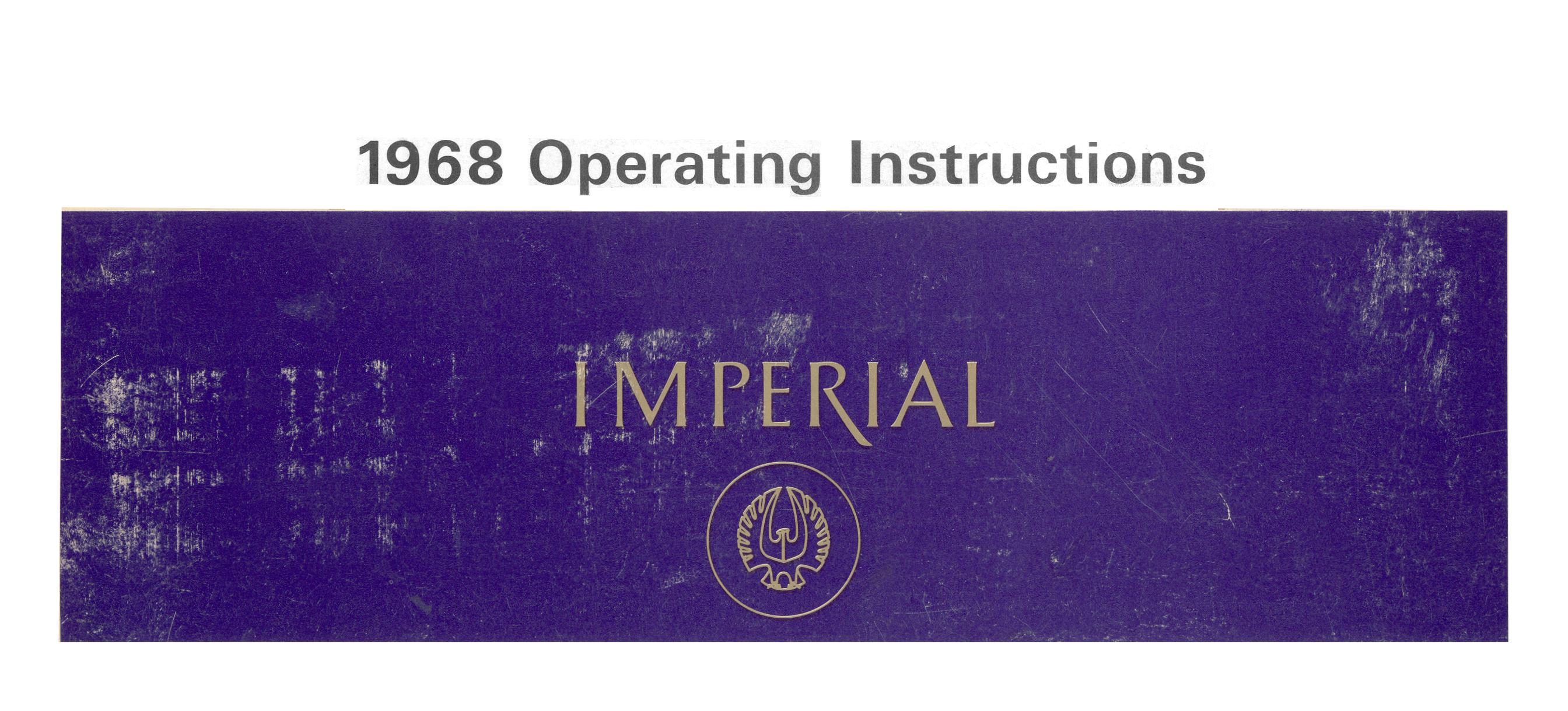 1968 Chrysler Imperial Operating Manual